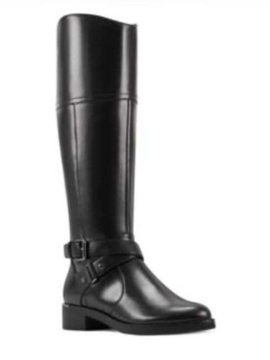 Bandolino Shoes - Bandolino Black Knee High Riding Boots Womens 6 Leather Buckle Zip Classic